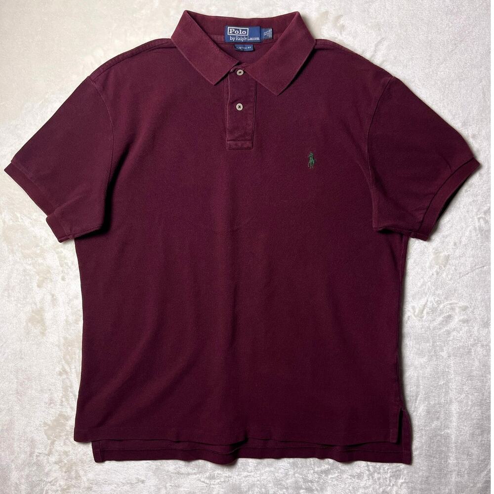 VTG 90s Ralph Lauren Polo Classic Pique Cotton Shirt Men's XL Plum Prep Heritage